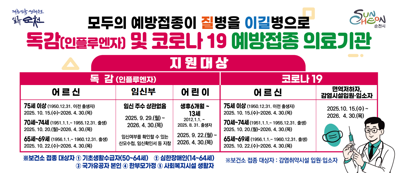 2025-2026절기 인플루엔자·코로나19 예방접종 안내